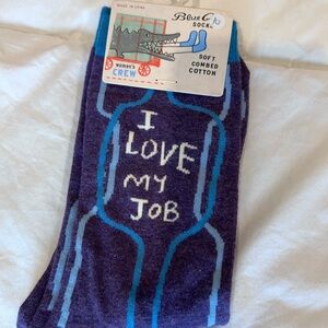 Blue Q Purple and Blue Crew Socks  I love my job haha just kidding